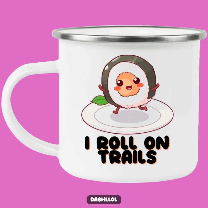 Funny Sushi Campfire Mug: Hilarious Outdoor Gift for Japanese Food Fans