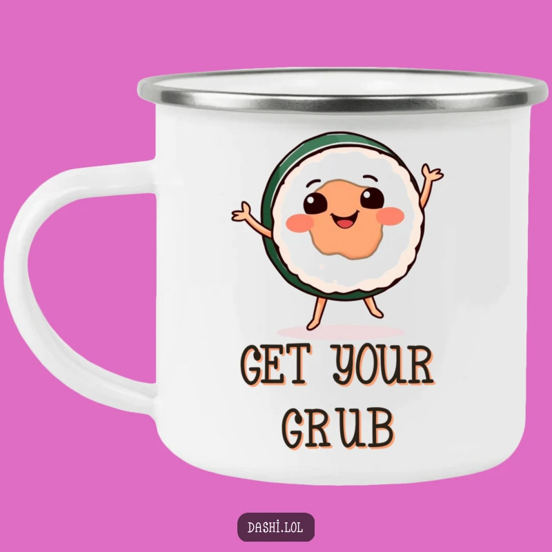 Funny Sushi Dance Camping Mug: Adventure with a Smile!