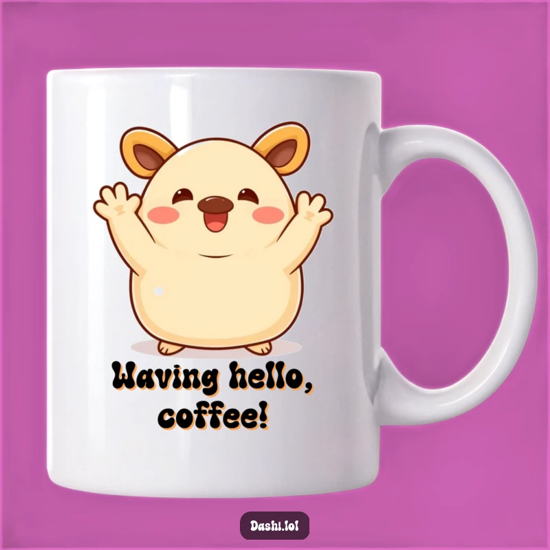 Funny Bao Bun Mug: Waving Character, Perfect Humorous Gift!