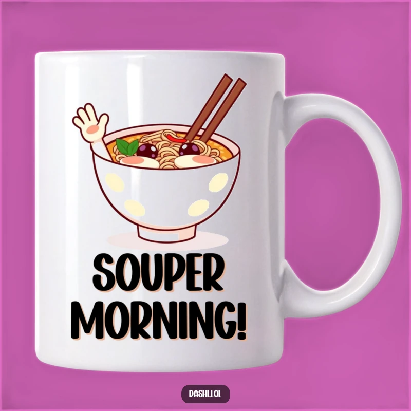 Funny Ramen Wave Mug: A Cheerful Greeting for Your Morning!
