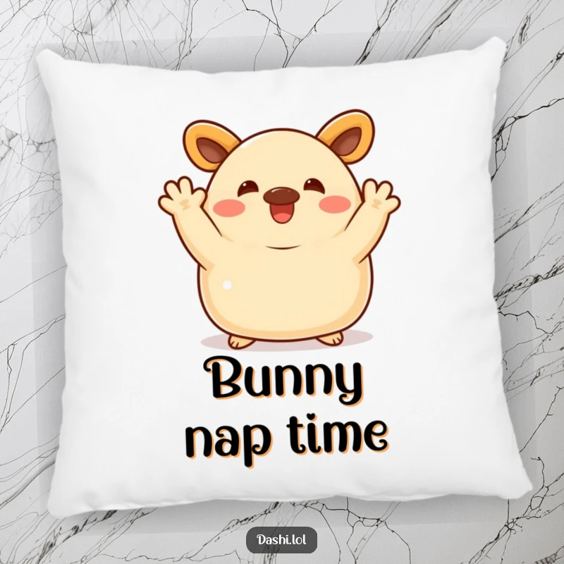 Funny Bao Bun Pillow: A delighted bao bun waves enthusiastically with its little arms, offering a plush and humorous decorative piece.