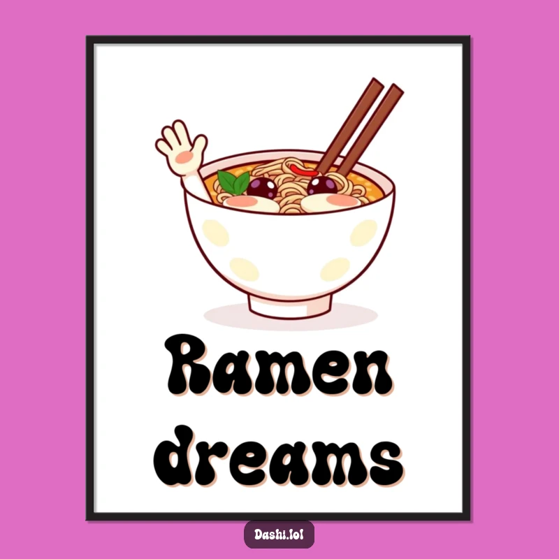 Funny Ramen Wave Digital Art: Instant Cheer for Your Walls!