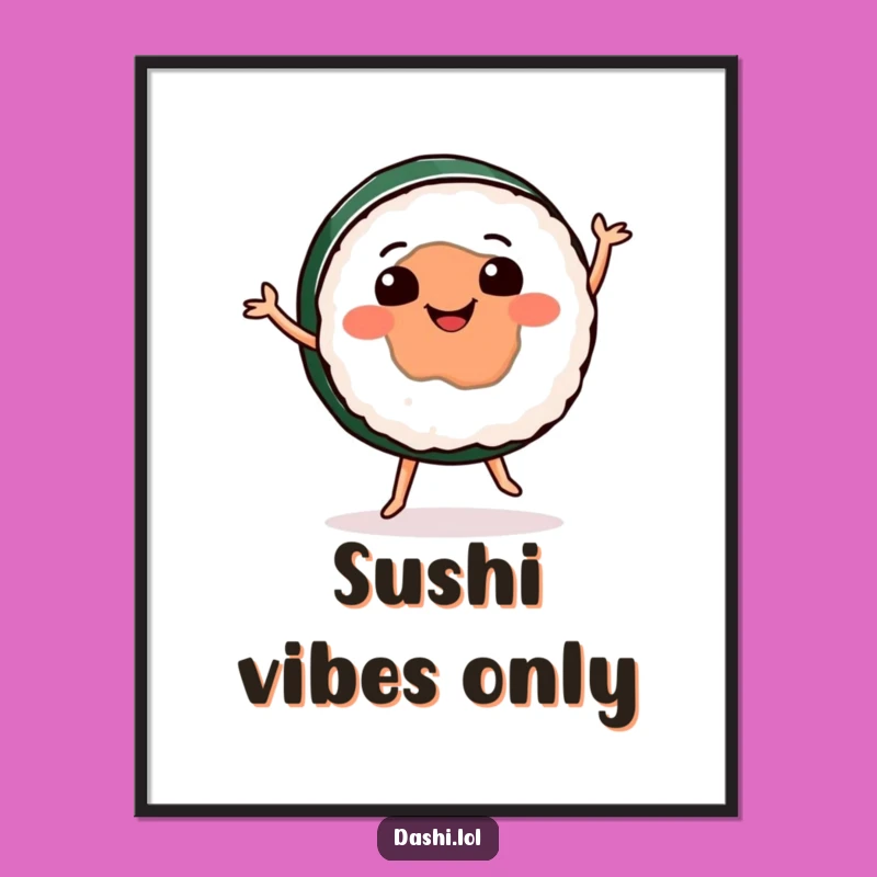 Funny Sushi Dance Digital Art: Instant Joy for Your Walls!