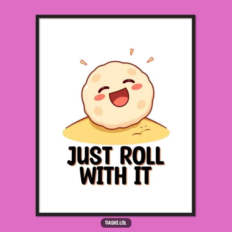Funny Takoyaki Digital Art: Rolling Laughing Character, Perfect Humorous Gift!