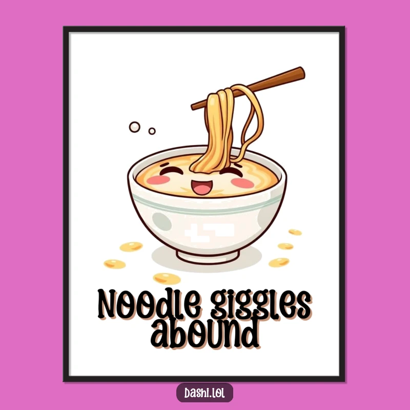 Funny Ramen Digital Art: Giggling Character, Perfect Humorous Gift!