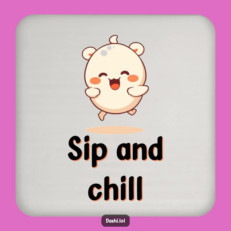 Funny Dumpling Run Coasters: Protect Surfaces with a Smile!