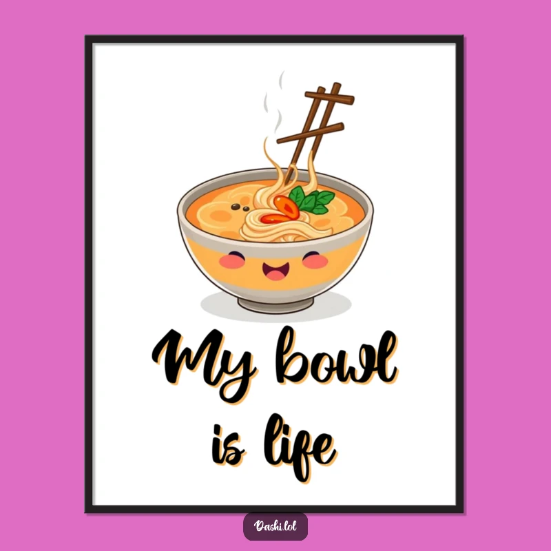 Funny Ramen Juggler Poster: Whimsical Wall Art & Hilarious Foodie Gift
