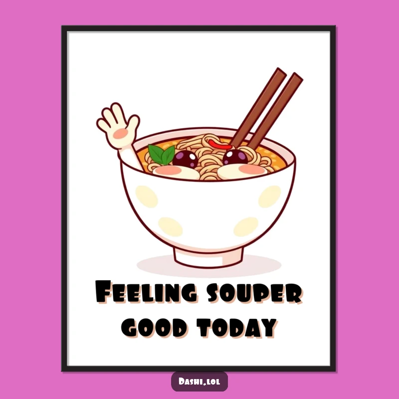 Free Printable Wall Art: Cheerful Ramen Wave Downloadable Gift