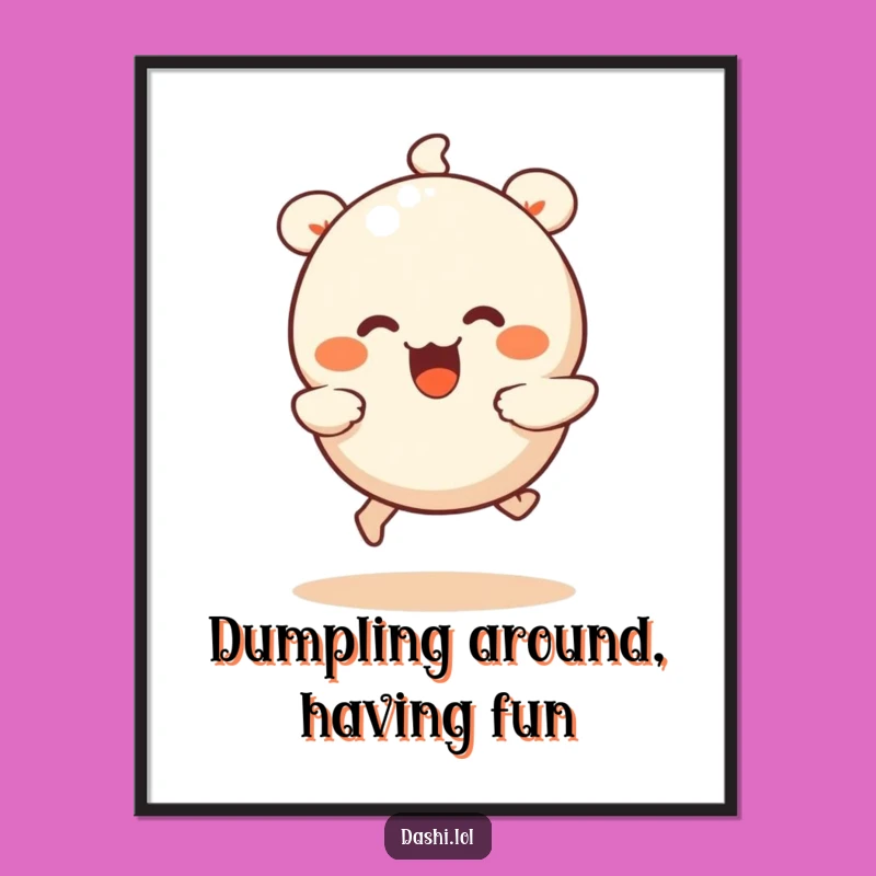 Free Printable Wall Art: Funny Dumpling Run Downloadable Gift