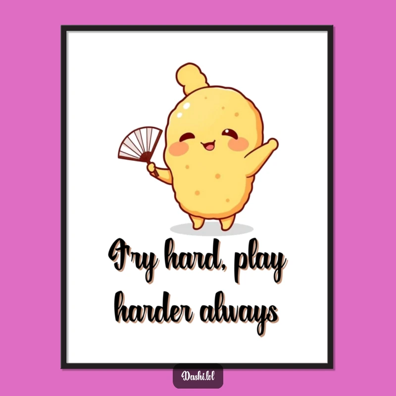 Funny Free Printable Wall Art: Giggling Tempura Dancer, Downloadable Whimsical Decor