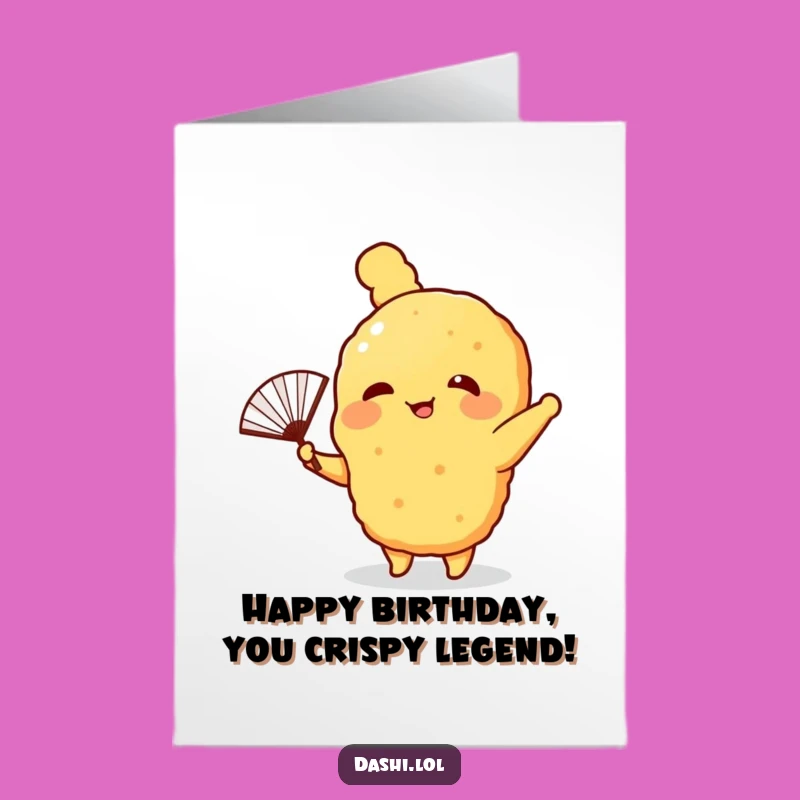 Funny Free Printable Birthday Card: Giggling Tempura Fan, Downloadable Joyful Gift