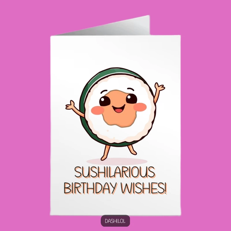 Free Printable Birthday Card: Funny Sushi Dance Downloadable Gift