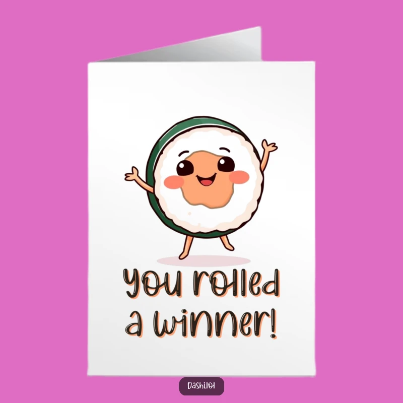 Free Printable Congrats Card: Humorous Sushi Dance Downloadable Gift