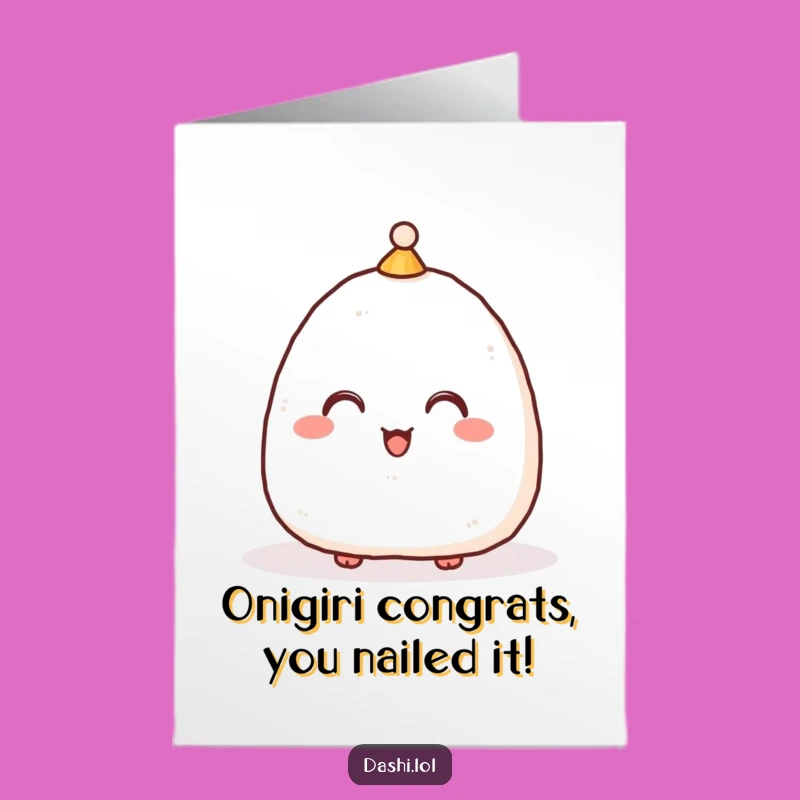 Free Printable Congratulations Card: Bowing Onigiri, Downloadable Respectful Greeting