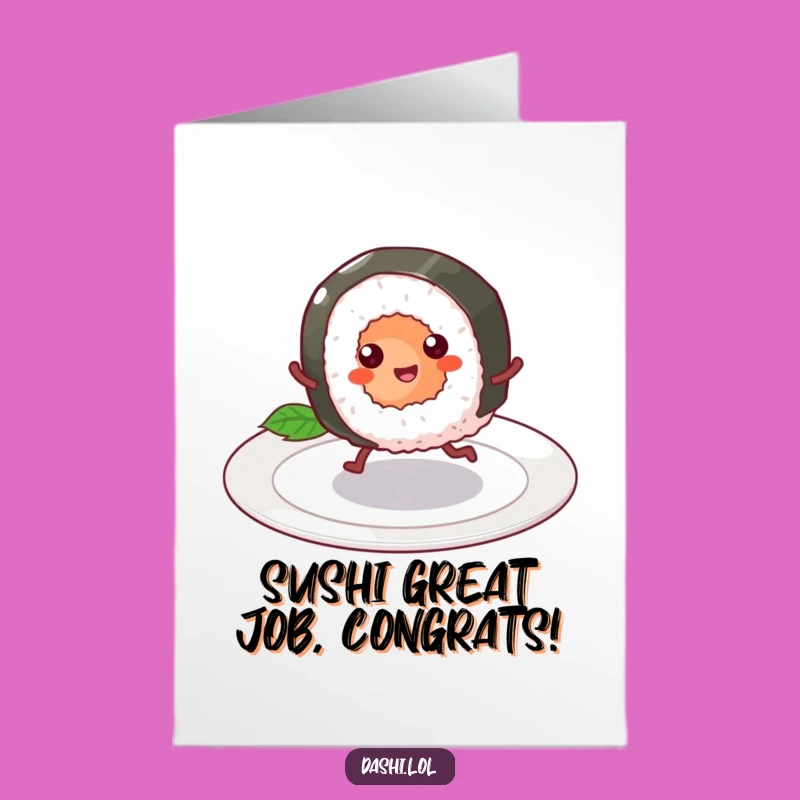 Free Printable Congratulations Card: Happy Sushi Roll, Downloadable Celebration