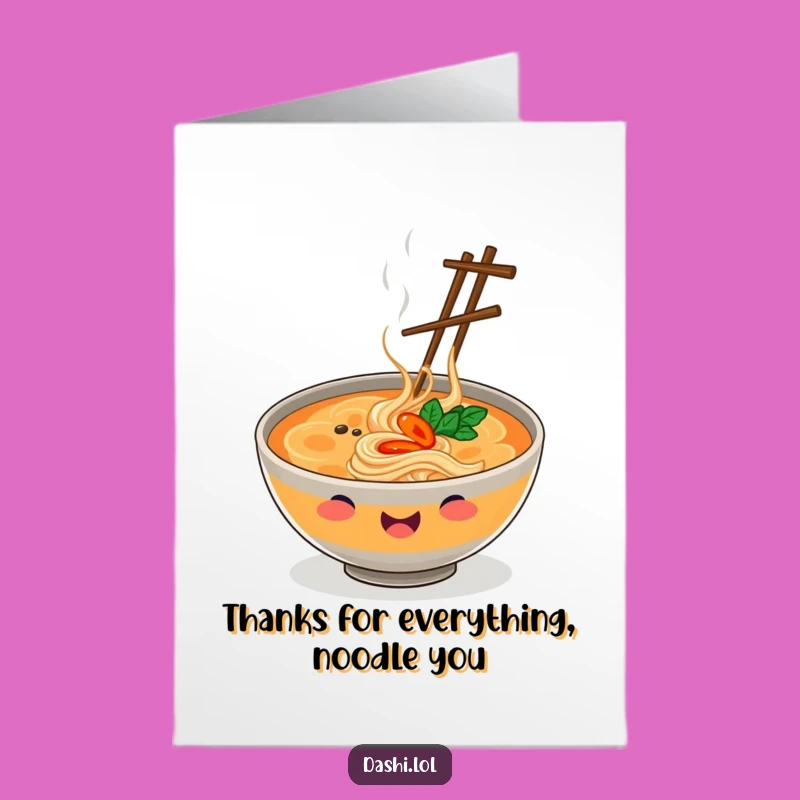Funny Free Printable Thank You Card: Ramen Juggler, Downloadable Gratitude Gift
