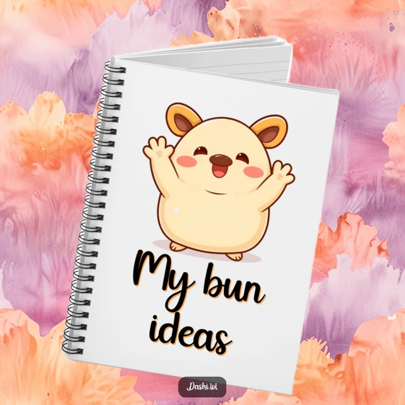 Funny Bao Bun Notebook: A delighted bao bun waves enthusiastically, ready to inspire your writing and doodles.