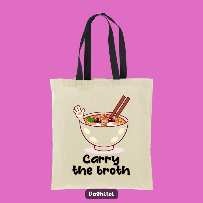 Funny Ramen Wave Tote Bag: Carry Your Cheer Everywhere!